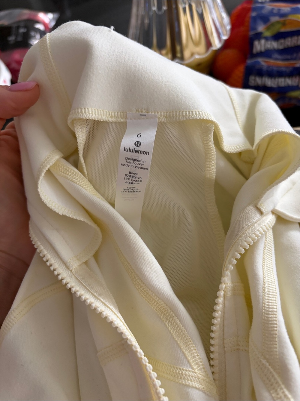 lululemon athletica Light Yellow Zip-Up Hoodie